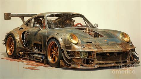 Car 1682 Porsche 911 Gt1 Supercar Drawing By Clark Leffler Fine Art