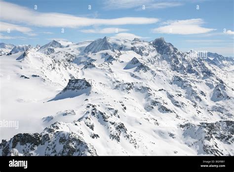 View From Top Of Mont Fort Mountain Verbier Skiing Stock Photo Alamy