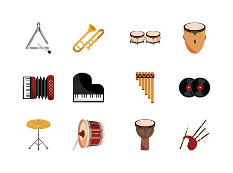 Musical Instruments Icon Set Vector Art At Vecteezy