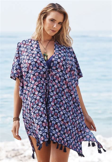 Kimono Caftan Plus Size Swimsuit Cover Ups Roamans