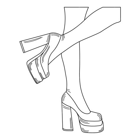 Desenho Esboço Esboço Silhueta De Pernas Femininas Em Uma Pose Sapatos