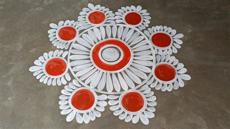 Laxmi Puja Special Floor Alpona Very Simple Alpana Design For Laxmi Puja Diwali Rangoli