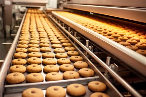 Automated Robotic Bakery Production Line With Sweet Cookies Industrial