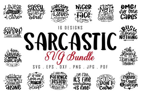 Sarcastic Svg Bundle Funny Quotes Graphic By Dapiyupi · Creative Fabrica