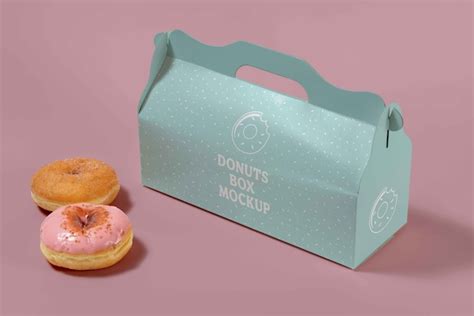 Premium PSD Studio Donut Box Branding Mockup