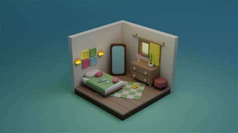 Cozy Cartoon Bedroom Cgtrader