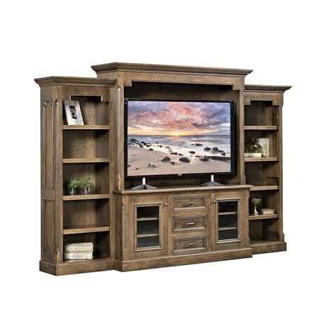 Hardwood Entertainment Center Wall Unit from DutchCrafters Amish