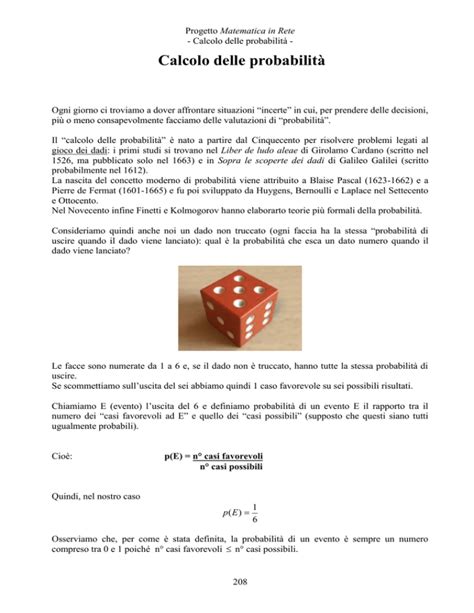 Calcolo delle probabilità documento PDF