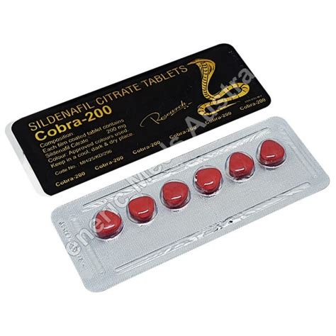 Buy Cobra 200 Mg Sildenafil Tablets Online 20 Off