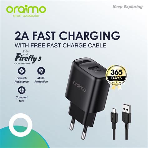 Jual Oraimo OCW E66S Firefly 3 Kabel Data Micro USB 2A Fast Charging