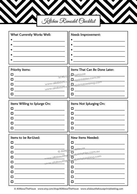 Kitchen Remodel Template Excel Templates