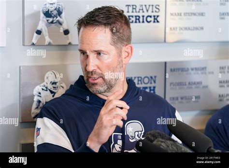 Dallas Cowboys offensive coordinator Brian Schottenheimer speaks to ...