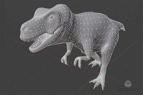 Modelo D Gr Tis De Dinossauro Low Poly Tyrannosaurus Rex Blend