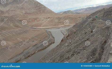 Confluence Of Indus And Zanskar Rivers In Ladakh Royalty Free Stock