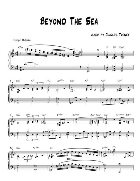 Charlse Trenet Beyond The Sea La Mer By Miwha Sheet Music