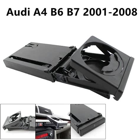Matte-Preto-Autom-vel-Cup-Holder-para-Audi-A4-B6-B7-2002-2008-Copo ...