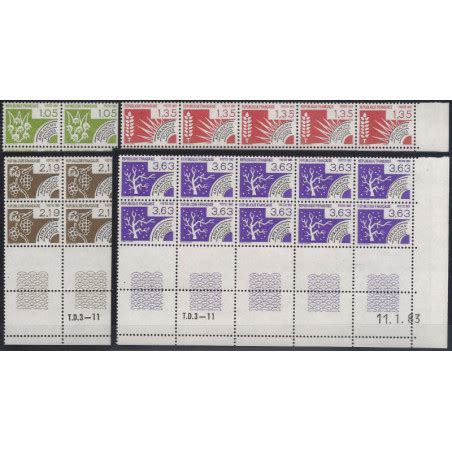 Les Quatre Saisons Timbres Pr Oblit R S N En Blocs De Coins