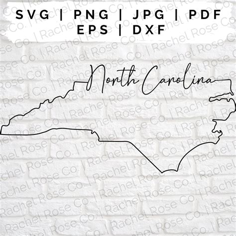 North Carolina Svg Cut Files North Carolina Outline Etsy