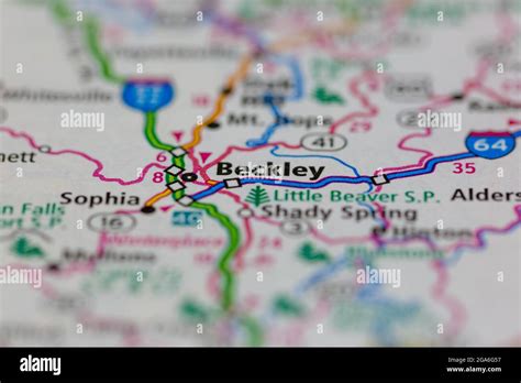 Beckley West Virginia Usa Shown On A Road Map Or Geography Map Stock