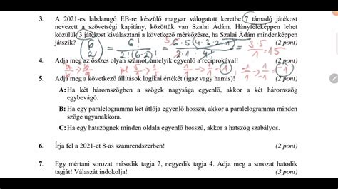 Mintafeladatok a 2024 es matematika középszintű érettségire 1 rész