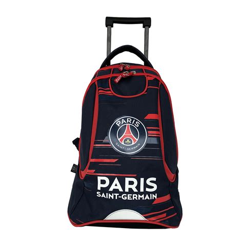 Sac à dos à roulettes PSG 2 compartiments bleu Chez Rentreediscount