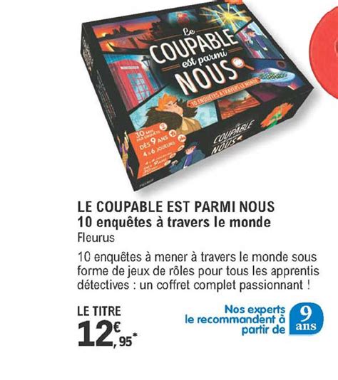 Promo Le Coupable Est Parmi Nous 10 Enquêtes à Travers Le Monde chez