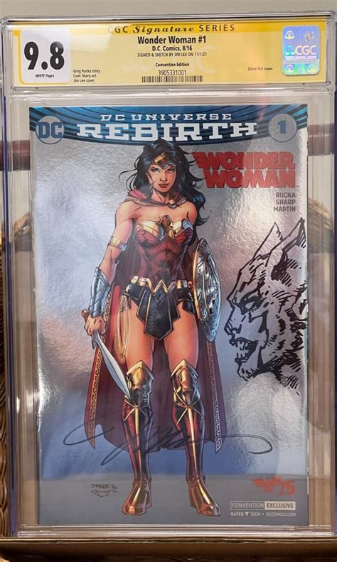 Wonder Woman Sdcc Convention Edition Foil Cgc Ss Jim Lee Signed