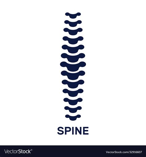 Flat human spine silhouette Royalty Free Vector Image