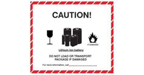 Lithium Ion Battery Label Hazard Packaging Labels