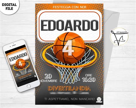 Basketball Invito Digitale Afdesigner