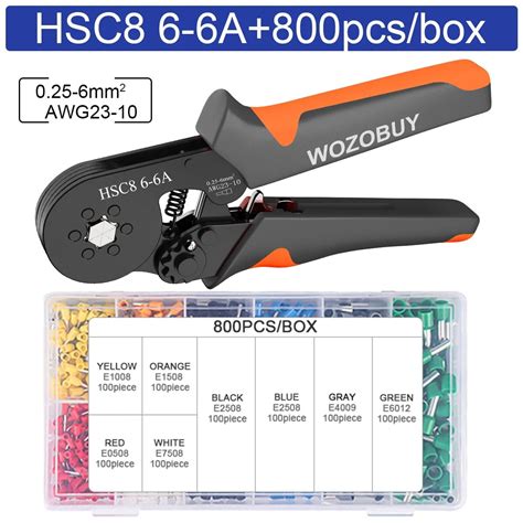 Hexagonal Self Adjustable Ratchet Ferrule Crimping Tool Kit Awg