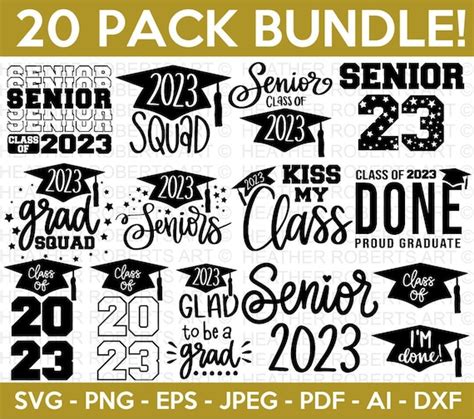 Graduation Svg Bundle Proud Graduate 2023 Svg Senior 2023 Etsy Uk