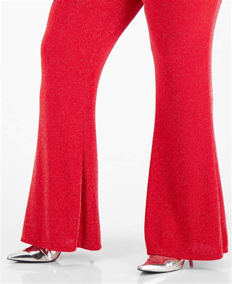 Bar Iii Plus Size Embellished Flared Pull On Pants Created For Macy S And Reviews Pants