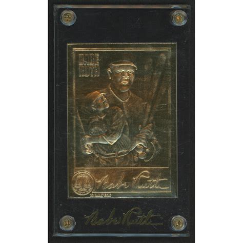 Babe Ruth Le Kt Gold Baseball Card Display Pristine Auction