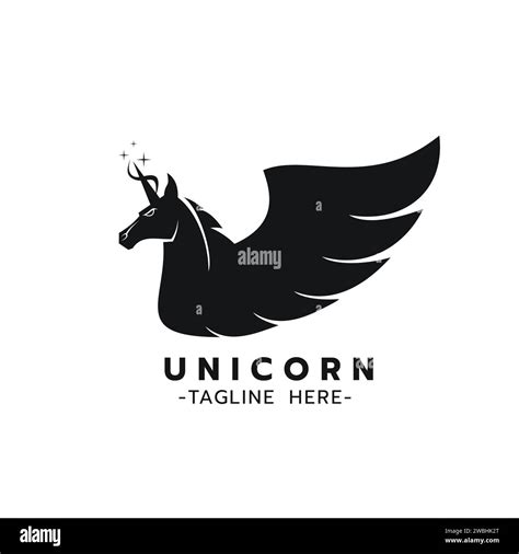 Hermoso Icono De Logotipo Unicornio Imagen Estilizada De Plantilla De