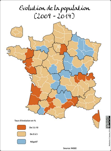 Evolution démographique en France L atelier carto d HG Sempai