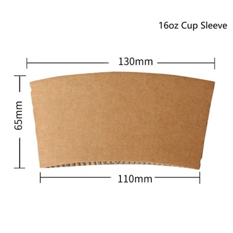 Custom Printed Disposable Kraft Corrugated Paper Cup Sleeve Coffee Cup