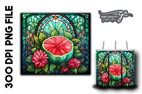 Watermelon Stained Glass Background 02 Graphic By Glamousita