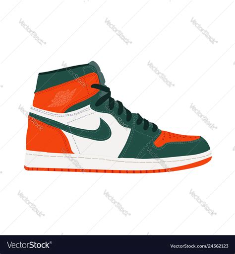 Nike air jordan sneaker trainer flat design ve Vector Image