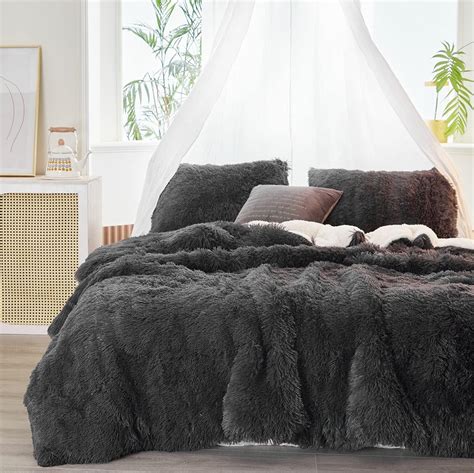 Buy 3 Pieces Plush Shaggy Comforter Set Queen Size Luxury Faux Fur