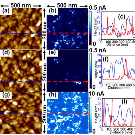 Typical Afm Topography Corresponding Current Image And Traces Of