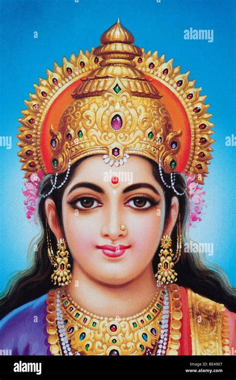 Hindu Goddess Saraswati Depicted On An Indian Poster India Stock Photo