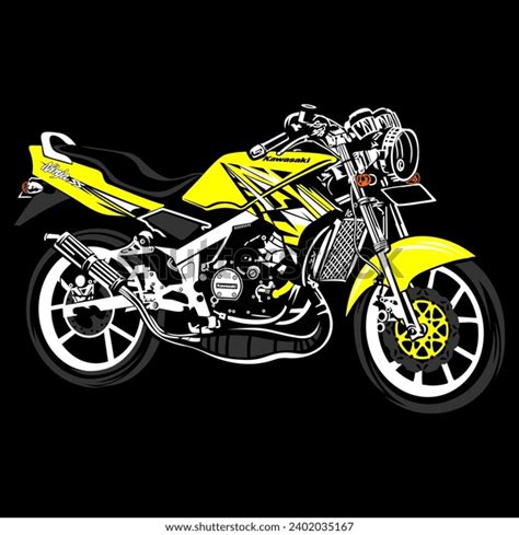 Yellow Kawasaki Ninja Ss Motorbike Side Stock Vector (Royalty Free ...