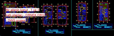 Proje Sitesi Bir Ailenin Konut Ve Katl Planlar Autocad Projesi 12152