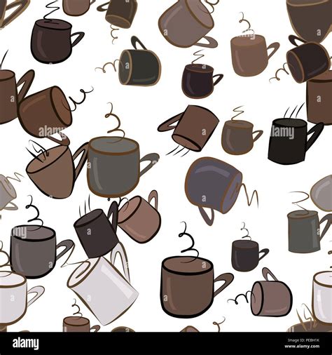 Seamless illustrations of coffee cup. Good for web page, wallpaper ...