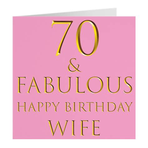 Wife 70th Birthday Card 70 And Fabulous Happy Birthday Wife Etsy Uk