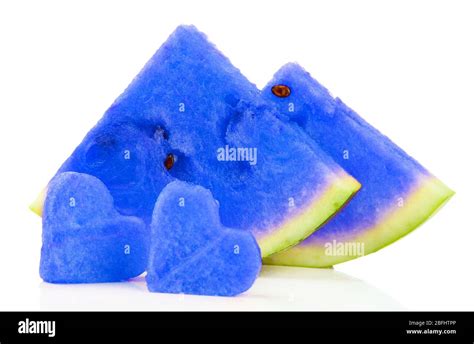 Blue Watermelon Isolated On White Stock Photo Alamy