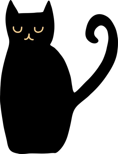 Doodle Freehand Sketch Drawing Of Black Cat Png