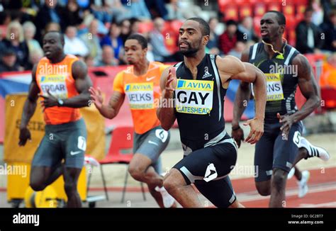 Usa S Tyson Gay Wins The Men S Metres Final During The Aviva British Grand Prix At Gateshead
