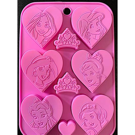 Forma De Silicone Divertida Princesas Da Disney Para Chocolate Gelo